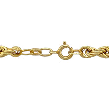 Load image into Gallery viewer, Add bold texture and classic shine to your jewellery collection with this pre-owned 9ct gold hollow rope chain—a timeless design with statement appeal.

Design: This 20&quot; rope chain features a twisted, woven link pattern with a 5mm width, creating a bold, dimensional look that catches the light from every angle.
Material: Made from 9-carat gold with a hollow construction, it offers the luxurious appearance of a solid chain while remaining lightweight and comfortable to wear.

