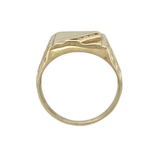 Load image into Gallery viewer, 9ct Gold &amp; Diamond Set Square Signet Ring
