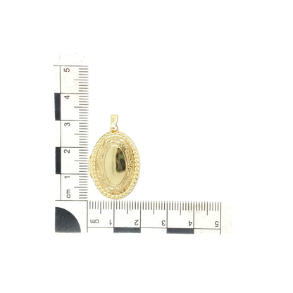 9ct Gold Patterned Oval Locket