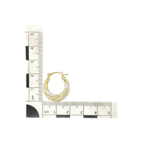 Load image into Gallery viewer, 9ct Gold Patterned Twisted Hoop Creole Earrings
