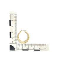 Load image into Gallery viewer, 9ct Gold Patterned Hoop Creole Earrings

