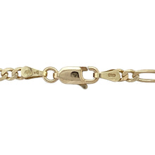 Load image into Gallery viewer, Add classic character and everyday elegance to your collection with this pre-owned 9ct yellow gold Figaro chain—refined styling with timeless appeal.

Design: This 18&quot; chain features the traditional Figaro pattern with alternating short and long links, each measuring 3mm wide, offering a sleek and balanced design.
Material: Made from 9-carat yellow gold, the polished finish enhances the link detail and provides a warm, lustrous glow.

