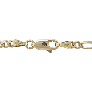 Add classic character and everyday elegance to your collection with this pre-owned 9ct yellow gold Figaro chain—refined styling with timeless appeal.

Design: This 18" chain features the traditional Figaro pattern with alternating short and long links, each measuring 3mm wide, offering a sleek and balanced design.
Material: Made from 9-carat yellow gold, the polished finish enhances the link detail and provides a warm, lustrous glow.
