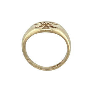9ct Gold Welsh Three Feathers Oval Signet Ring