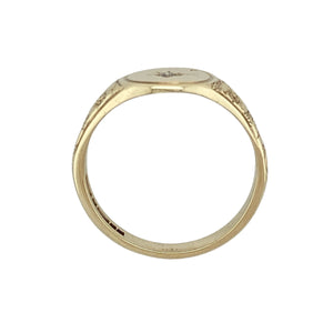 9ct Gold & Diamond Set Oval Signet Ring