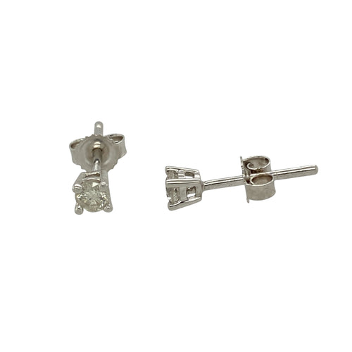 9ct White Gold & Diamond Set Stud Earrings