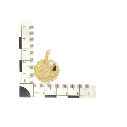 9ct Gold Patterned Round Locket
