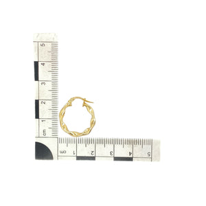 9ct Gold Twisted Ribbon Hoop Creole Earrings