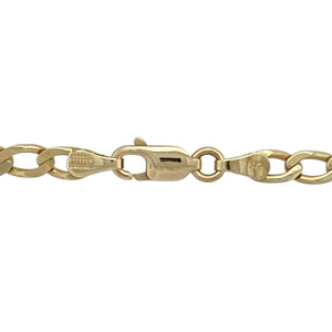 Add bold shine and classic style to your collection with this pre-owned 9ct yellow gold curb chain—timeless, versatile, and made to last.

Design: This 19.5" chain features traditional flat curb links with a 4mm width, offering a strong, streamlined profile perfect for everyday wear or pairing with a pendant.
Material: Made from 9-carat yellow gold, the polished finish enhances the sleek link design and delivers a warm, luxurious glow.
