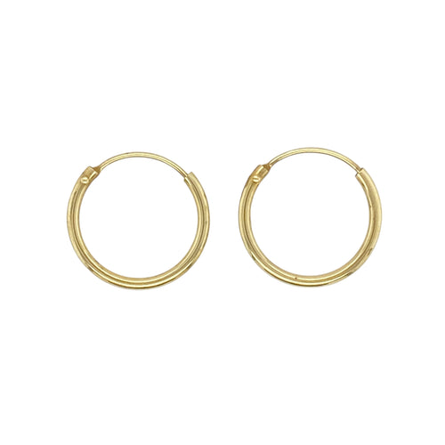 9ct Gold Plain Hoop Earrings
