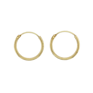 9ct Gold Plain Hoop Earrings