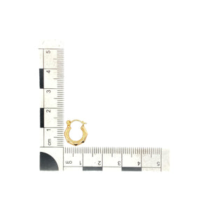 9ct Gold Patterned Small Creole Earrings