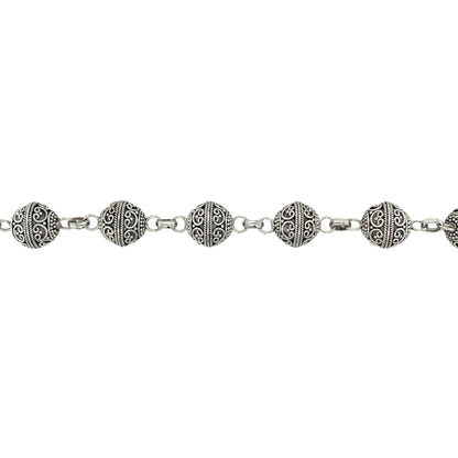 925 Silver Patterned Ball 18" Chain/Necklace