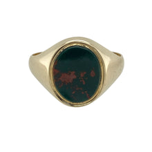 Load image into Gallery viewer, 9ct Gold &amp; Bloodstone Oval Signet Ring

