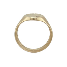 Load image into Gallery viewer, 9ct Gold &amp; Diamond Set Engraved Oval Signet Ring

