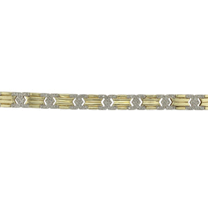 9ct Gold & Diamond Set Fancy Link 7" Bracelet