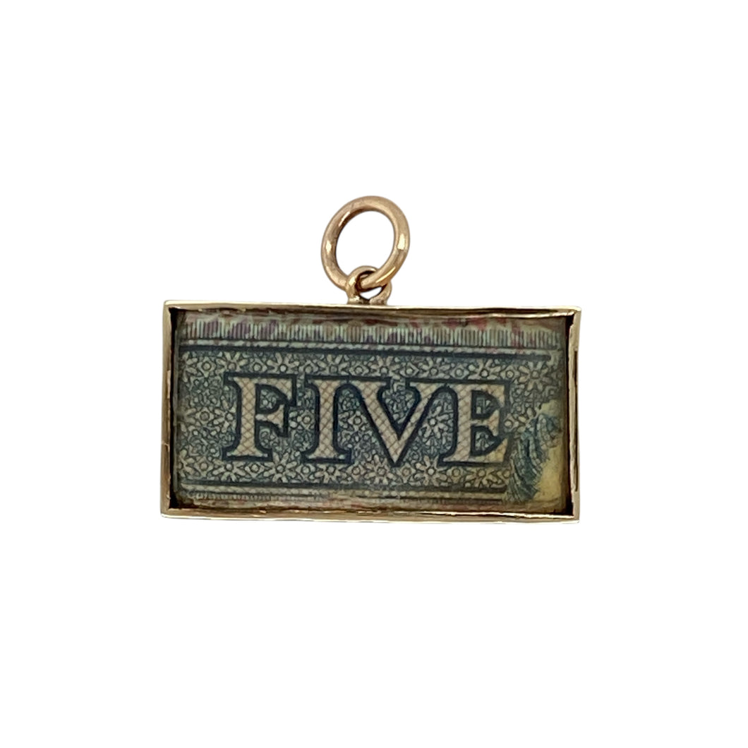 9ct Gold £5 Note Case Charm