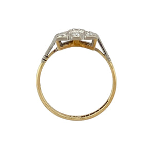 18ct Gold & Platinum Diamond Set Art Deco Style Ring
