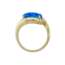 Load image into Gallery viewer, 14ct Gold Opalique &amp; Cubic Zirconia Set Twist Ring
