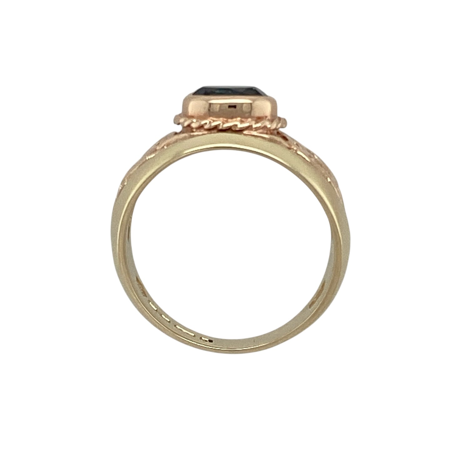 9ct Gold & Blue Topaz Set Celtic Clogau Ring