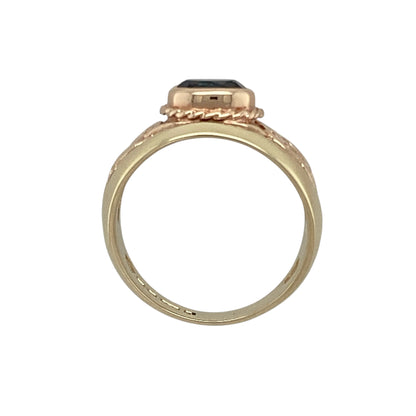 9ct Gold & Blue Topaz Set Celtic Clogau Ring