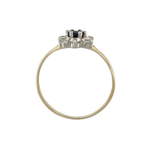 Load image into Gallery viewer, 9ct Gold Sapphire &amp; Cubic Zirconia Set Flower Cluster Ring
