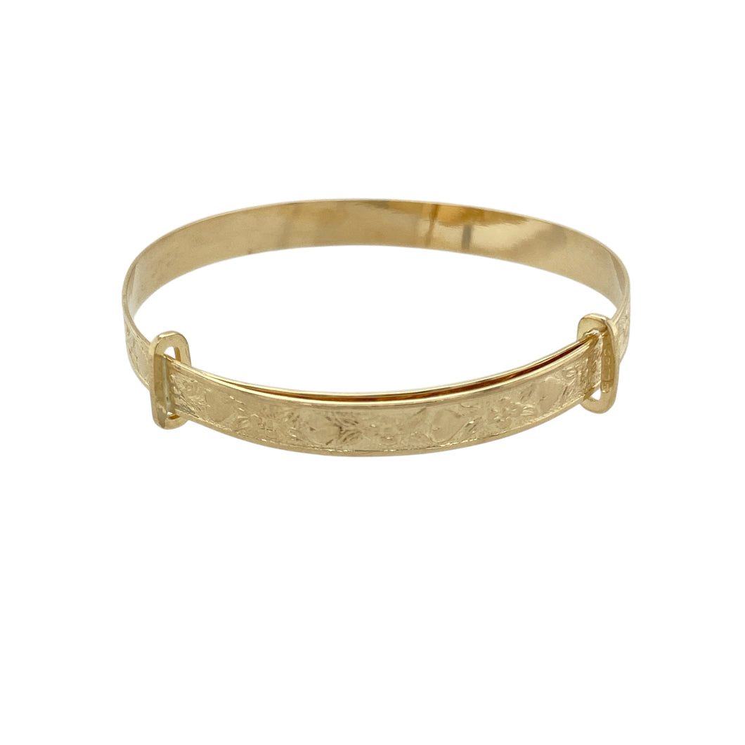9ct Gold Heart Expanding Baby Bangle