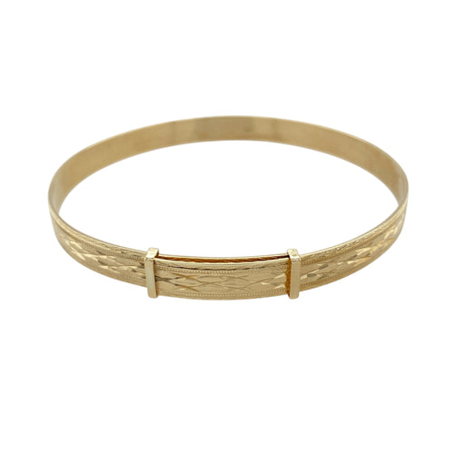 9ct Gold Patterned Expanding Bangle