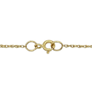 Add delicate shine and timeless style to a young jewellery collection with this pre-owned 9ct yellow gold Prince of Wales chain—lightweight, elegant, and ideal for children.

Design: The chain features fine 1mm wide twisted Prince of Wales links, offering a subtle sparkle and a classic, refined look.
Material: Made from 9-carat yellow gold, the polished finish enhances the intricate link design with a soft, warm glow.
