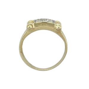 9ct Gold & Cubic Zirconia Set Square Signet Ring