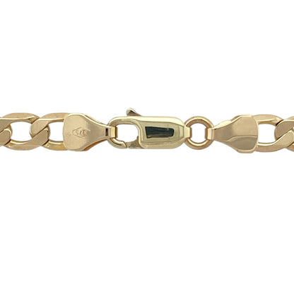 Bring bold shine and classic design to your collection with this pre-owned 9ct yellow gold curb chain, offering a substantial look and timeless appeal—perfect for making a statement on its own or pairing with a favourite pendant.

Design: This 20-inch curb chain features flat, interlocking links that lie smoothly against the skin. With a 5mm link width, it delivers a confident, eye-catching profile suited for everyday wear or special occasions.
