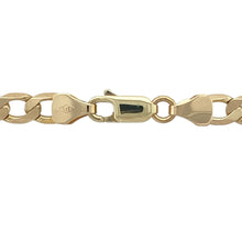 Load image into Gallery viewer, Bring bold shine and classic design to your collection with this pre-owned 9ct yellow gold curb chain, offering a substantial look and timeless appeal—perfect for making a statement on its own or pairing with a favourite pendant.

Design: This 20-inch curb chain features flat, interlocking links that lie smoothly against the skin. With a 5mm link width, it delivers a confident, eye-catching profile suited for everyday wear or special occasions.

