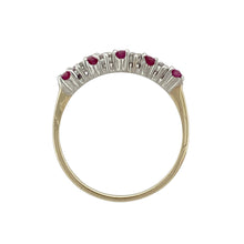Load image into Gallery viewer, 9ct Gold Diamond &amp; Ruby Set Band Ring
