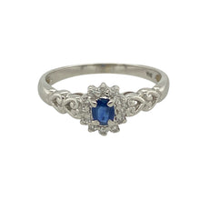 Load image into Gallery viewer, 9ct White Gold Diamond &amp; Sapphire Set Cluster Ring
