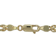 Load image into Gallery viewer, Bring symbolic elegance and bold craftsmanship to your collection with this pre-owned 9ct yellow gold Celtic knot chain, featuring intricate links with timeless meaning—perfect for heritage-inspired style with a standout finish.

Design: This 18-inch chain features detailed Celtic knot links, each approximately 5mm wide, forming a continuous pattern that symbolises eternity, unity, and interconnectedness. The ornate design offers both visual interest and cultural significance.

