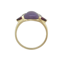 Load image into Gallery viewer, 9ct Gold Diamond &amp; Purple Stone Set Ring
