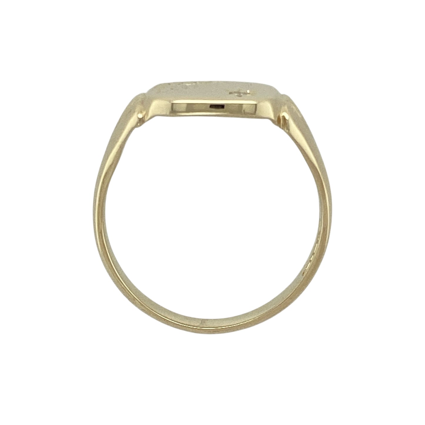 9ct Gold & Diamond Set Patterned Signet Ring