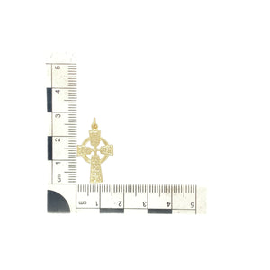9ct Gold Patterned Celtic Cross Pendant