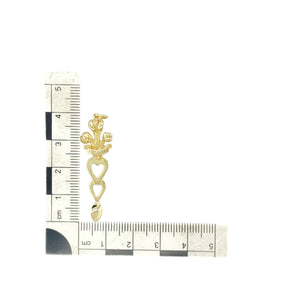 9ct Gold Welsh Three Feather Lovespoon Pendant