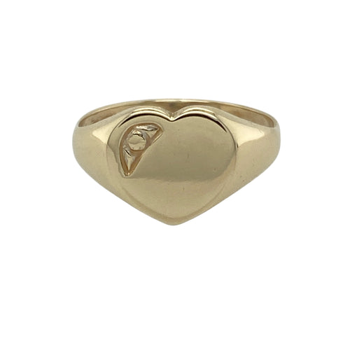 9ct Gold Heart Signet Ring