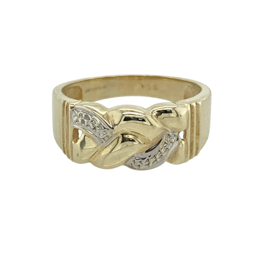 9ct Gold Crossover Band Ring