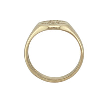 Load image into Gallery viewer, 9ct Gold Three Feather Oval Signet Ring
