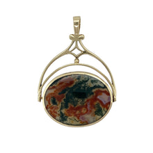 Load image into Gallery viewer, 9ct Gold Jasper &amp; Agate Set Fob Pendant
