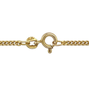 Add classic shine and versatile style to your collection with this pre-owned 9ct yellow gold 16" curb chain—perfect for everyday wear or layering with your favourite pendants.

Design: The chain features a traditional curb link style with a 2mm link width, offering a timeless and understated look suitable for any occasion.
Material: Made from 9-carat yellow gold, the polished finish enhances the sleek, uniform links with a warm and radiant glow.

