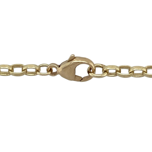 Add bold simplicity and lasting style to your collection with this pre-owned 9ct yellow gold 18" belcher chain—perfect for everyday wear or pairing with a statement pendant.

Design: The chain features classic round belcher links with a 3mm width, offering a strong and balanced look that suits both casual and formal styles.
Material: Made from 9-carat yellow gold, the polished finish enhances the smooth, uniform links with a rich, warm glow.
