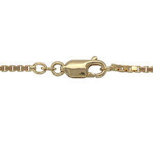 Load image into Gallery viewer, Add refined structure and classic length to your collection with this pre-owned 9ct yellow gold 24&quot; box chain—perfect for elegant layering or bold standalone wear.

Design: The chain features a sleek 2mm wide box link design, offering clean lines and a smooth, geometric finish for a timeless look.
Material: Made from 9-carat yellow gold, the polished finish highlights the crisp linkwork and delivers a warm, lustrous glow.

