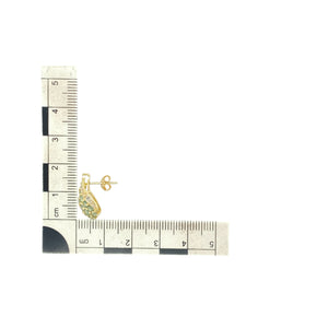 9ct Gold Diamond & Green Stone Set Stud Earrings