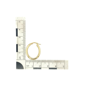 9ct Gold Oval Plain Creole Earrings