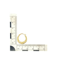 Load image into Gallery viewer, 9ct Gold Heart Patterned Hoop Creole Earrings
