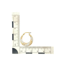 Load image into Gallery viewer, 9ct Gold Patterned Hoop Creole Earrings
